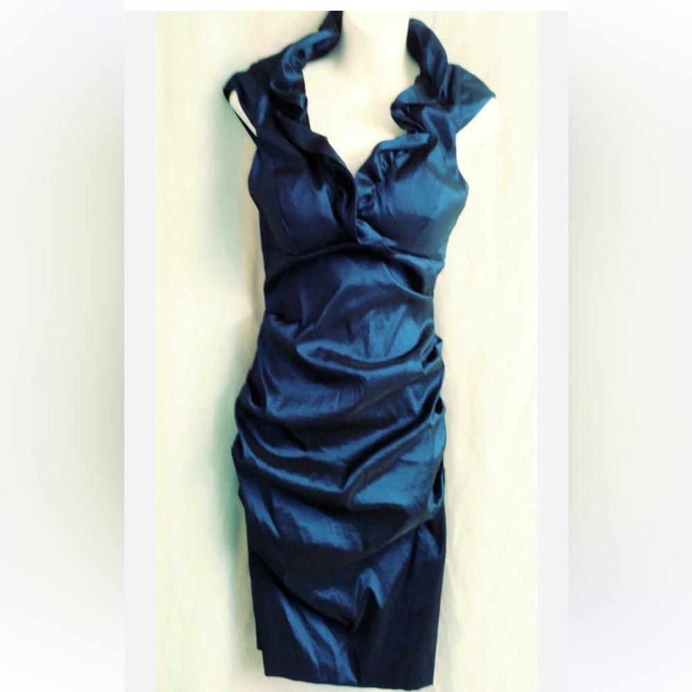 💚Dj-Jaz iridescent blue ruffled dress